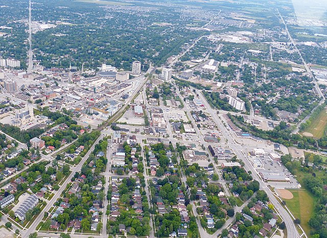 Guelph Ontario Downtown Ariel