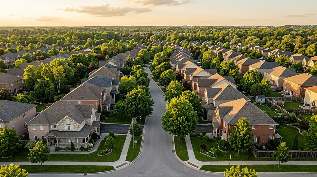 A residential street in Aurora