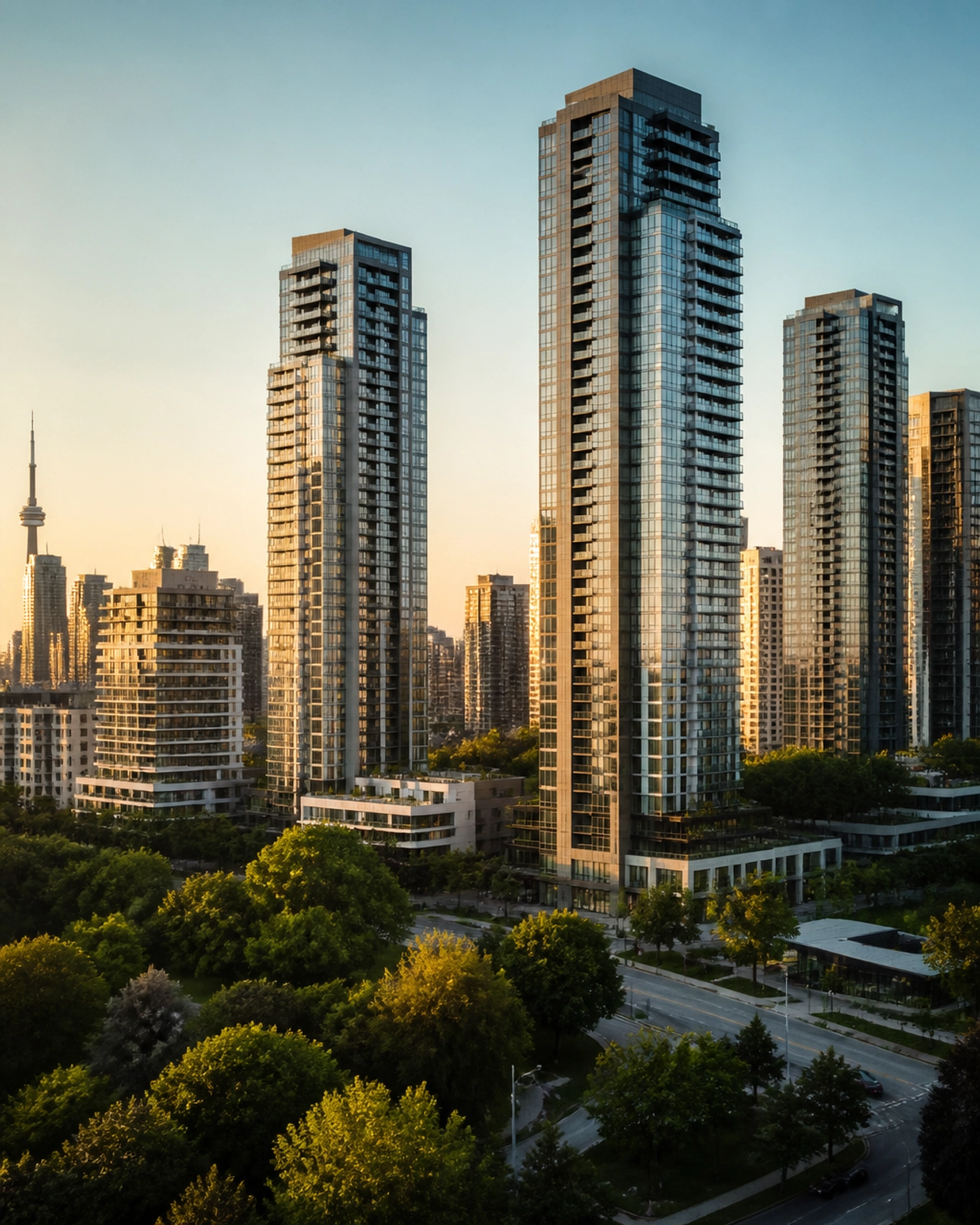 北约克现代公寓塔楼，反映了2026年城市居住环境的稳定性
