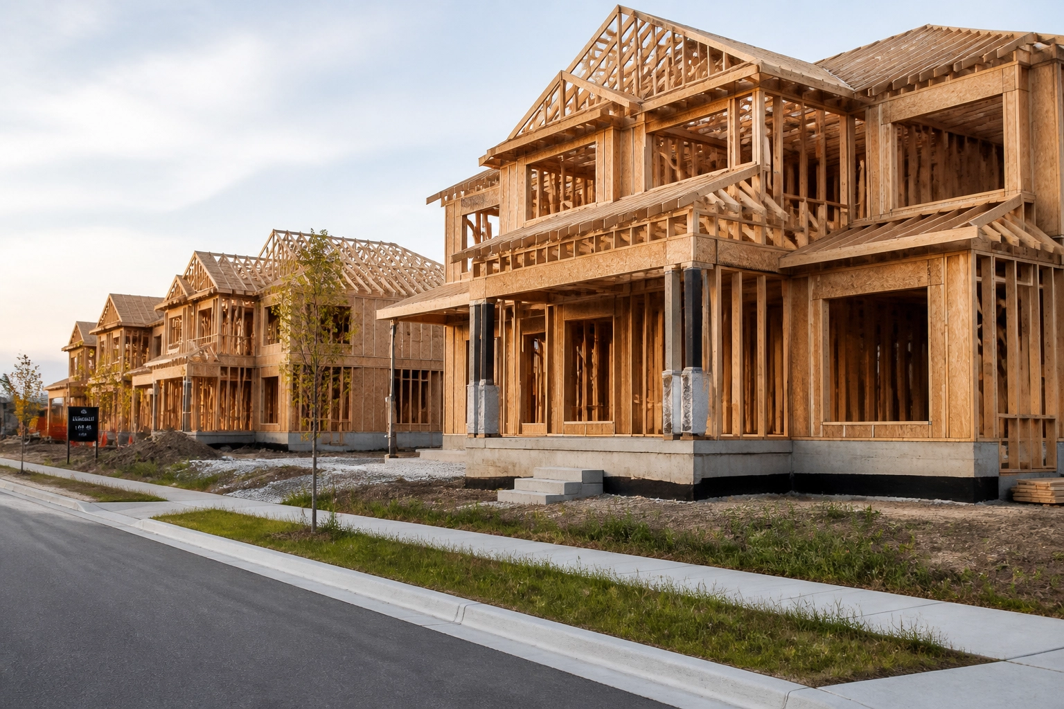 Modern residential housing development under construction in Vaughan Ontario showcasing long-term market growth.