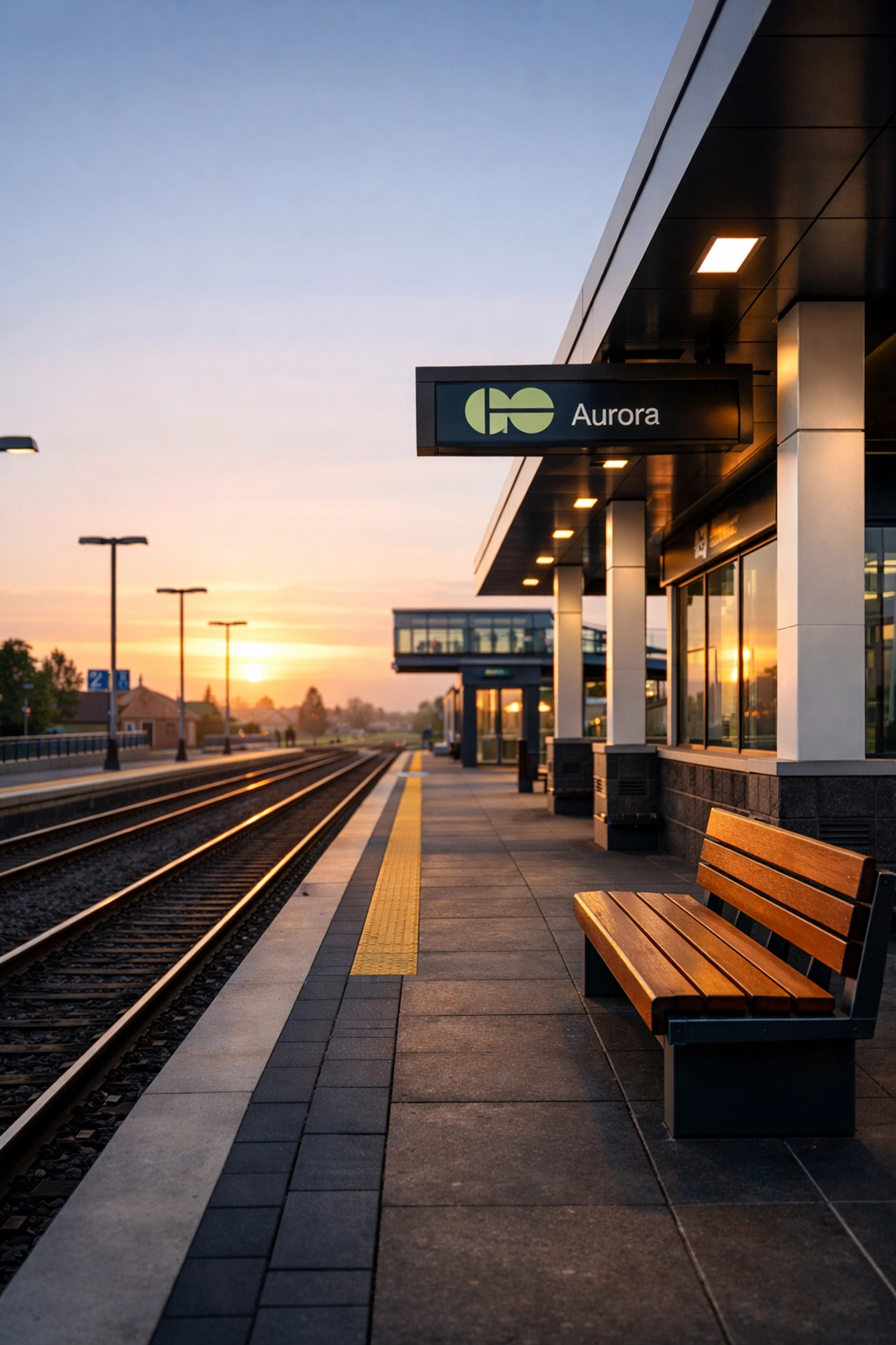 Modern GO Transit station in Vaughan, Ontario, representing the balance of commute and suburban lifestyle.
