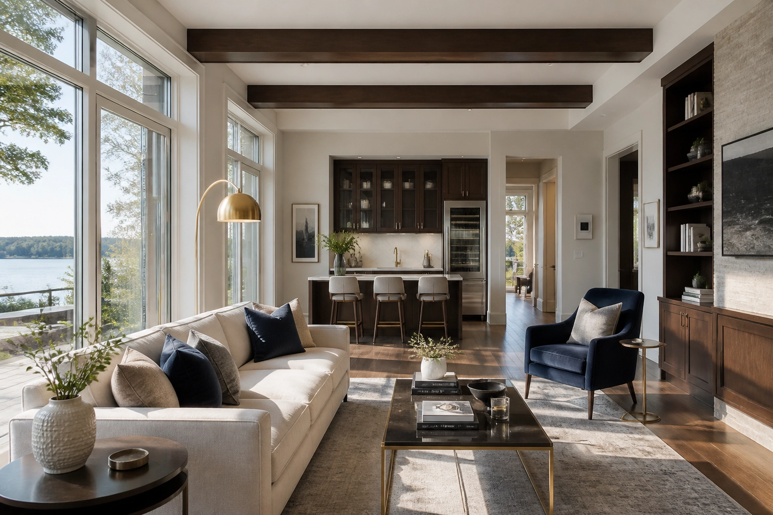 Luxury Ontario interior showing a sophisticated multi-generational layout and secondary kitchenette.