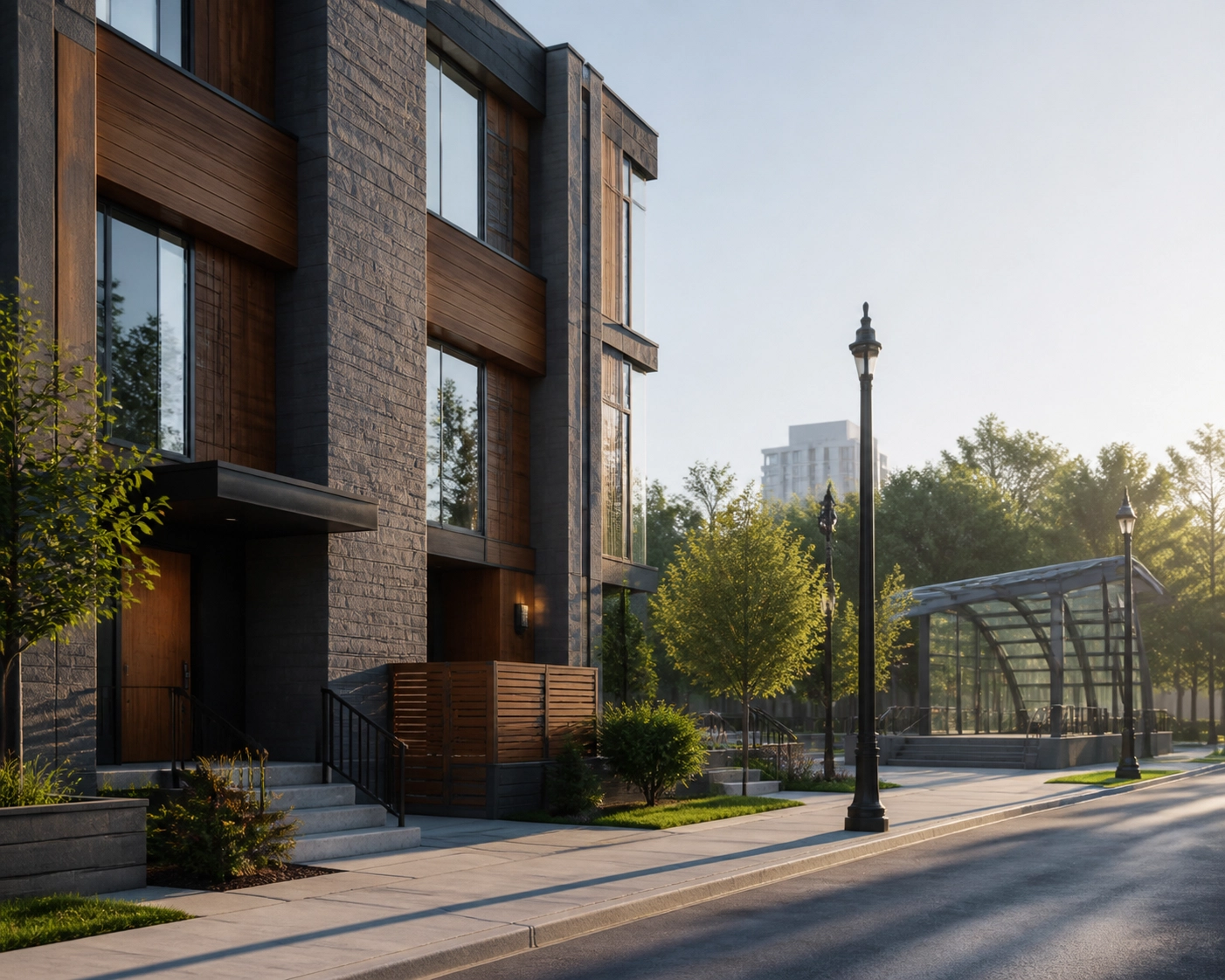 Modern GTA townhomes near transit and parks, highlighting Ontario housing market stability for families.