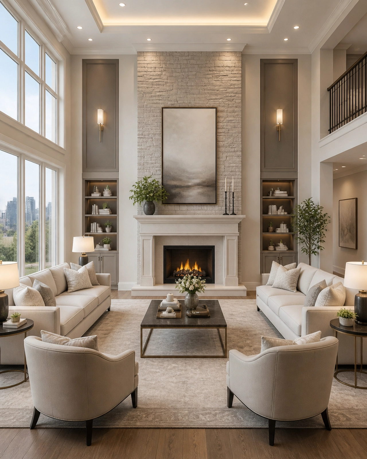 Modern luxury living room in a Richmond Hill home showing high-end finishes