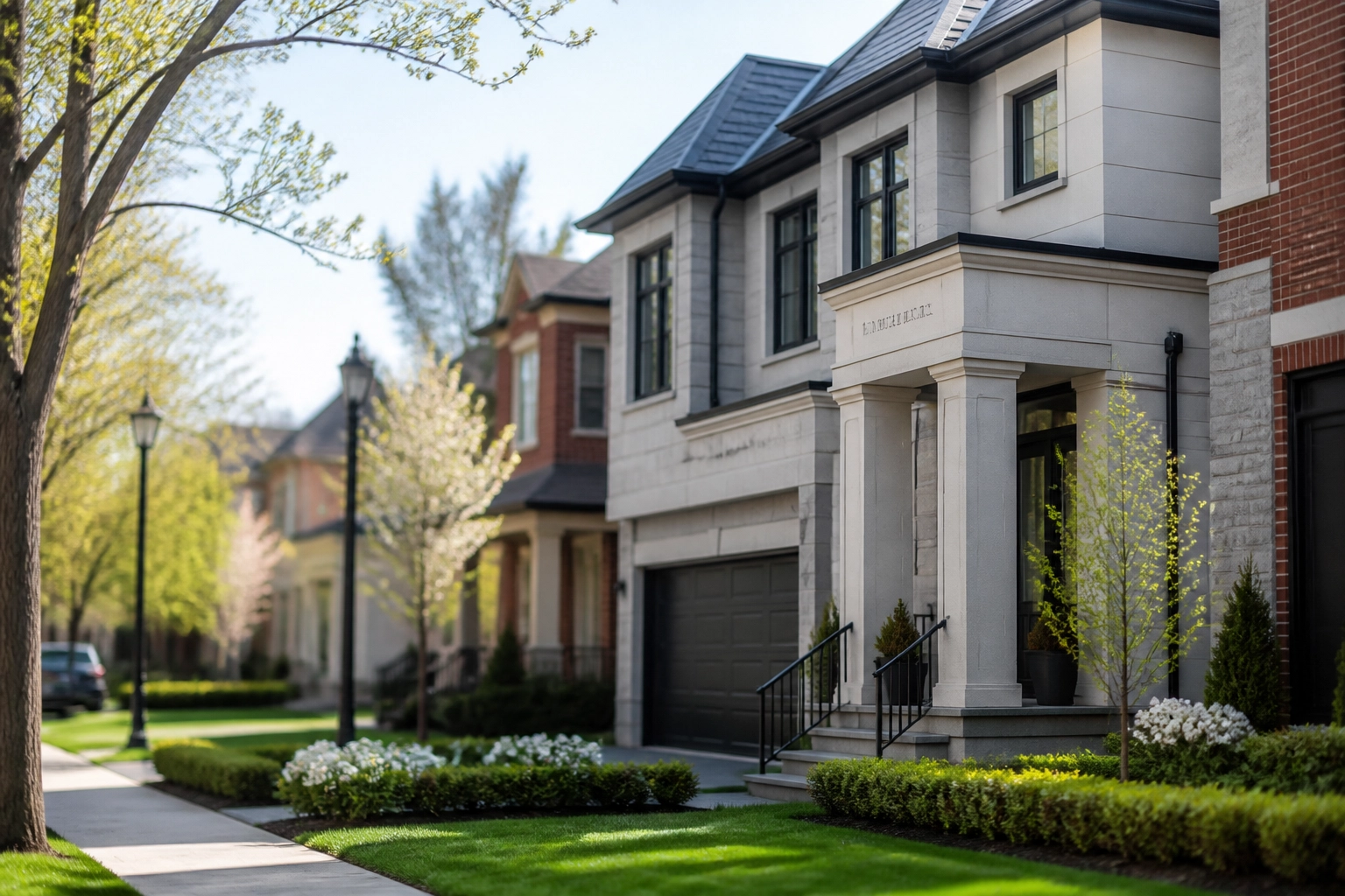 Quiet residential street in North York with luxury homes near top-rated schools.