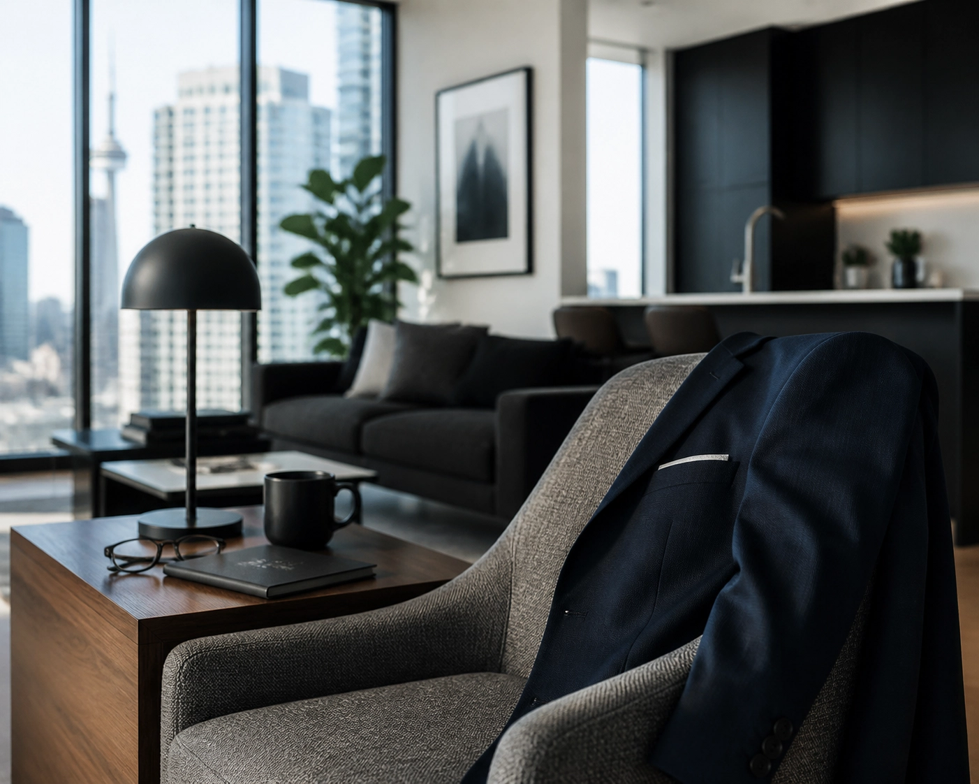 Modern interior of a one-bedroom condo in Toronto, highlighting urban rental investment appeal.
