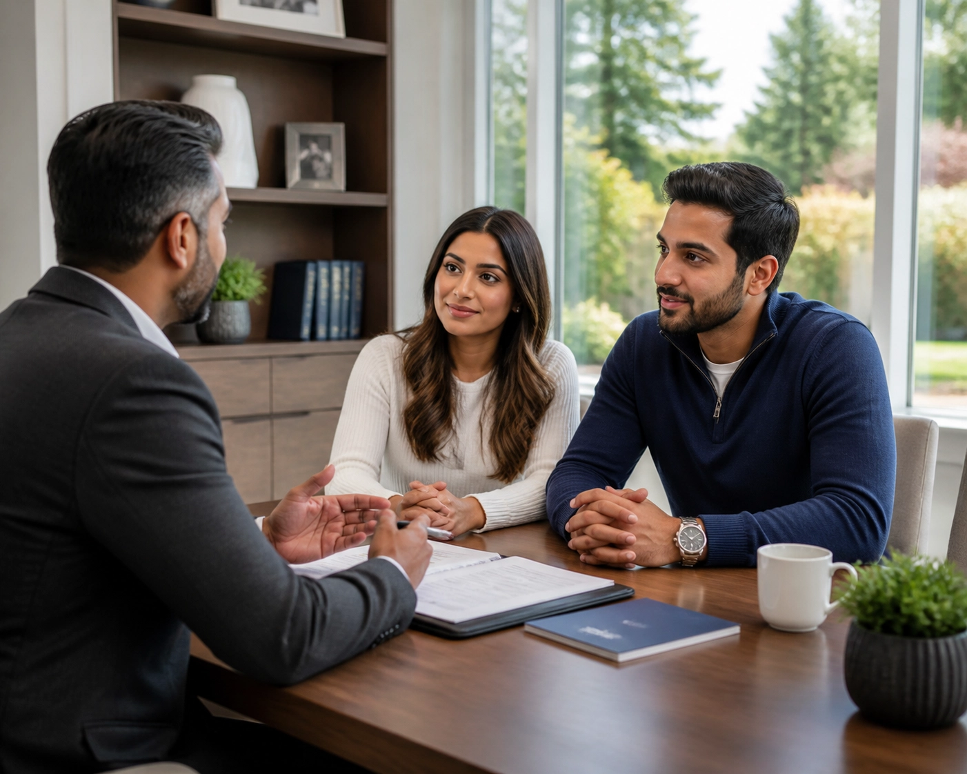 Professional real estate consultation for Ontario first-time home buyers in a modern home.