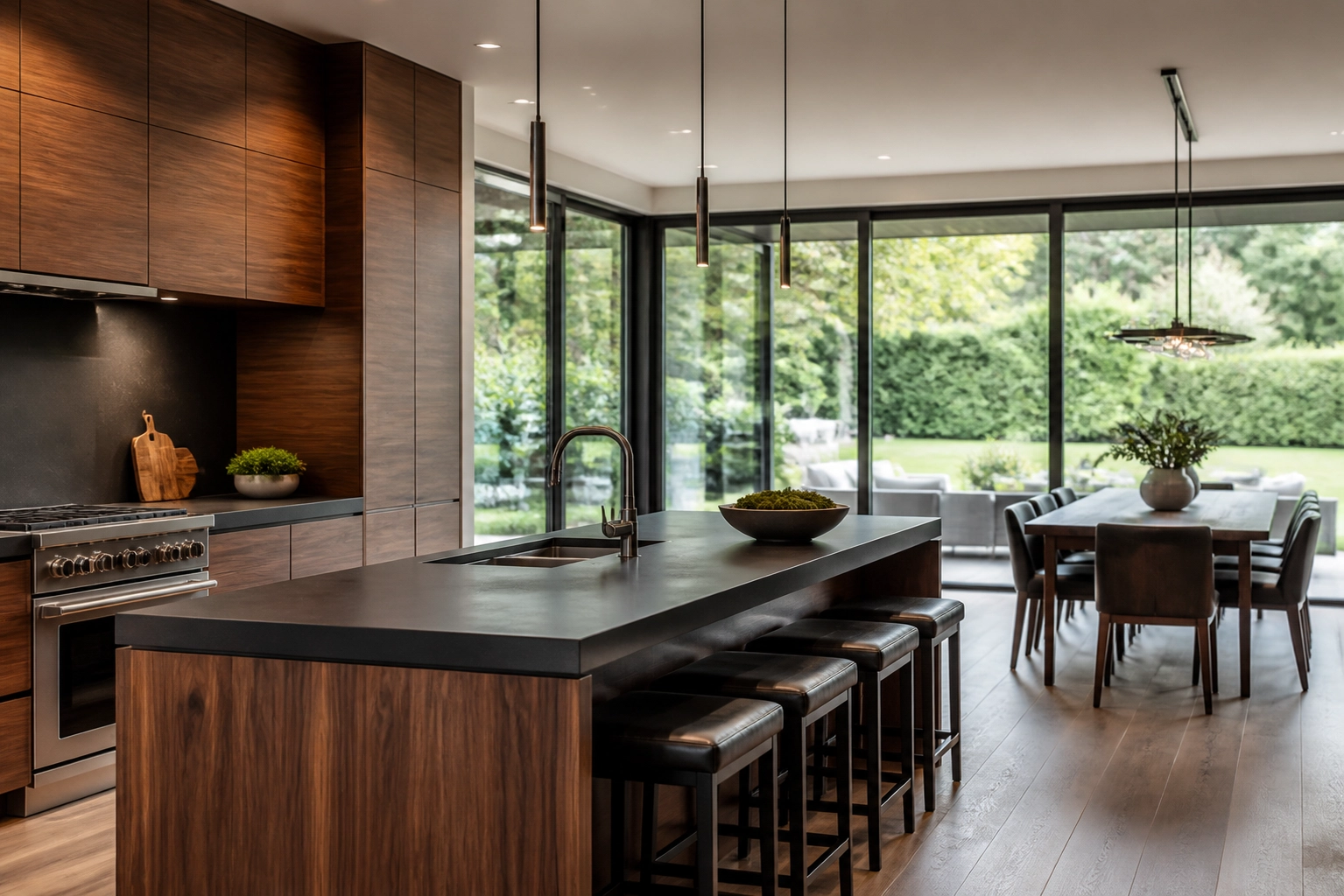 Modern open-concept kitchen in a premium Ontario suburban family home.