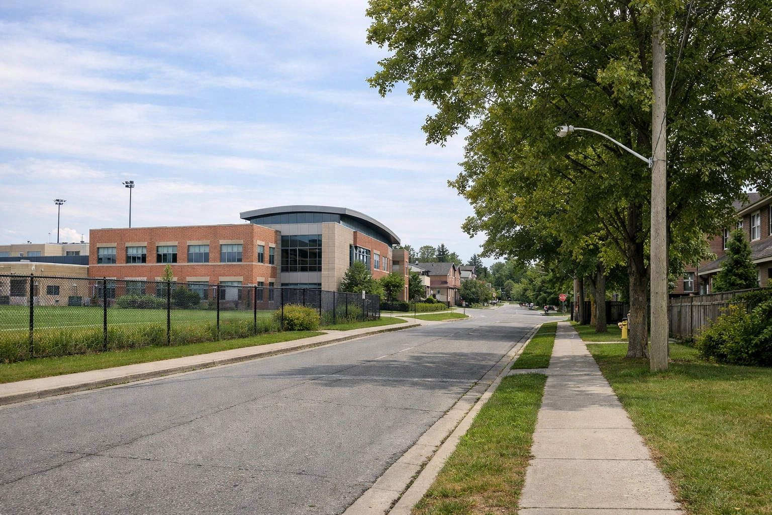 St. Therese of Lisieux Catholic High School area in Richmond Hill with suburban streets and mature trees.