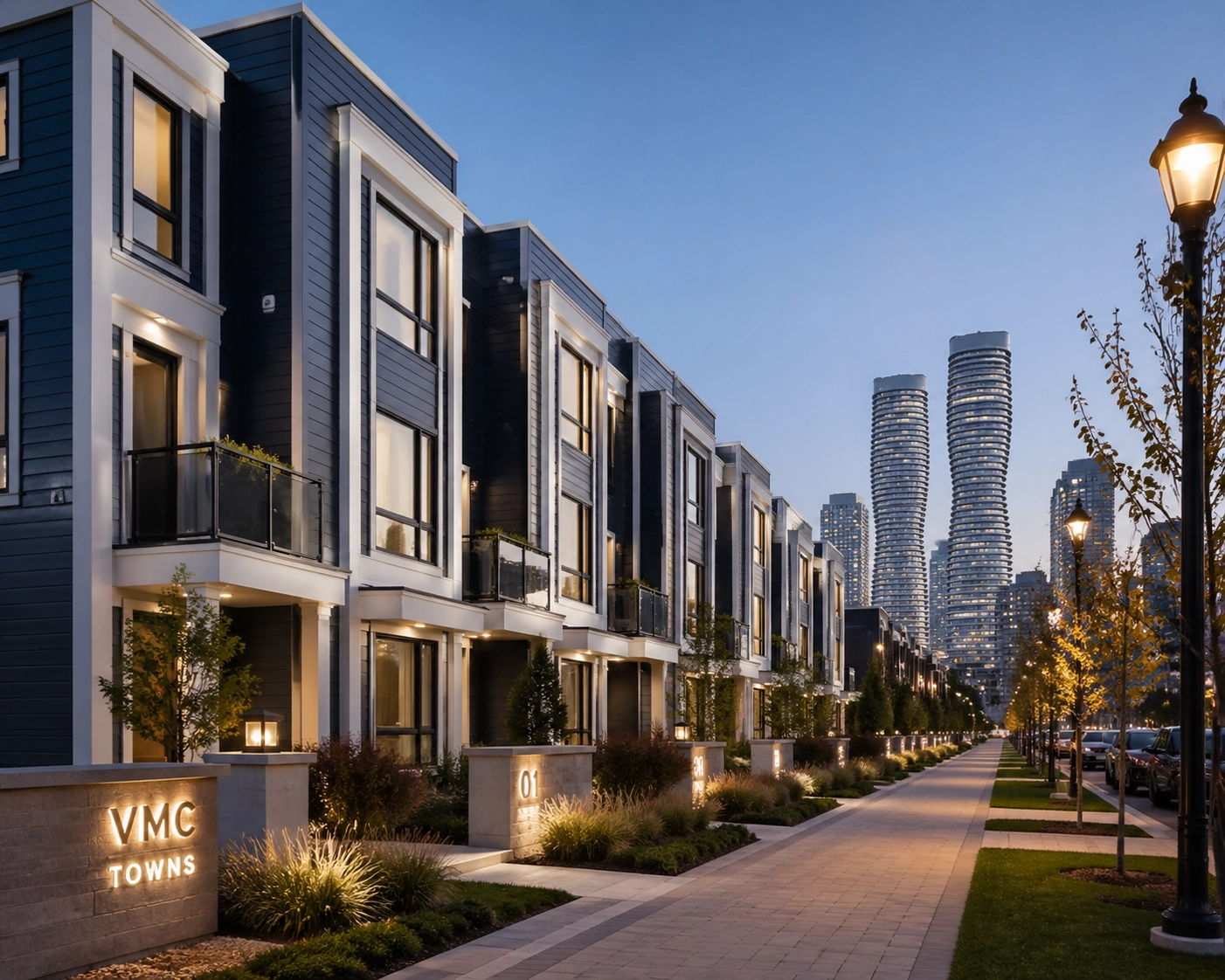 New construction townhomes in Vaughan 2026 near the VMC development with modern architecture.
