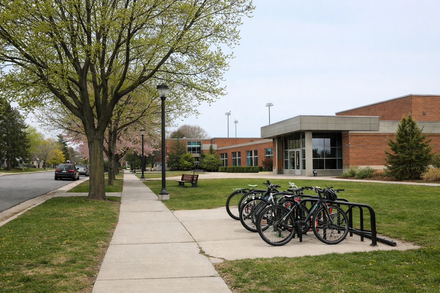 Editorial view of a Richmond Hill school district streetscape in Ontario