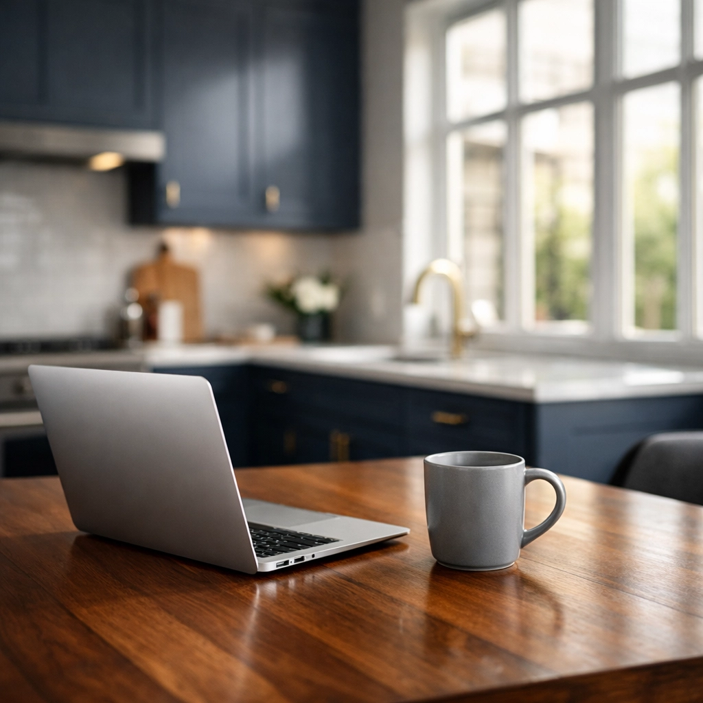 Financial planning for an Ontario first time home buyer in a modern, sunlit home interior.