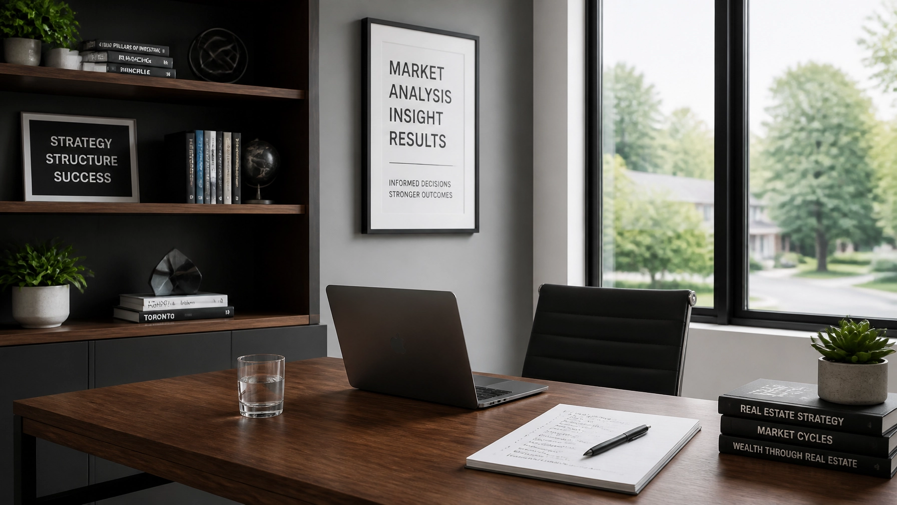 Modern home office in North York reflecting strategic market analysis and professional clarity