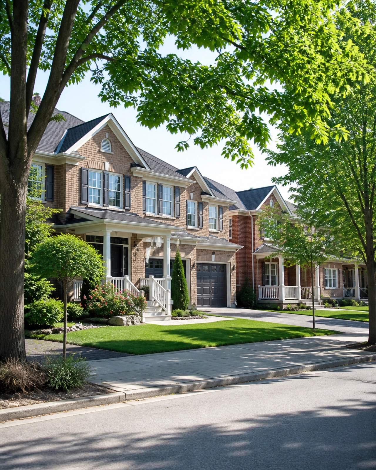 Upscale residential street in Newmarket Ontario