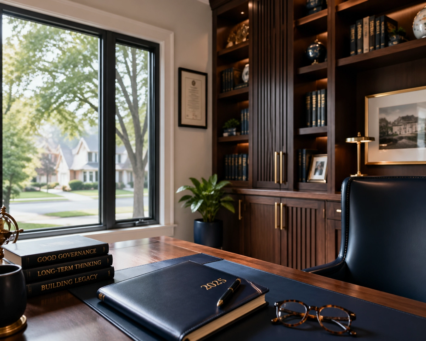 Modern home study in a Vaughan residence, highlighting the stable and academic lifestyle for families.