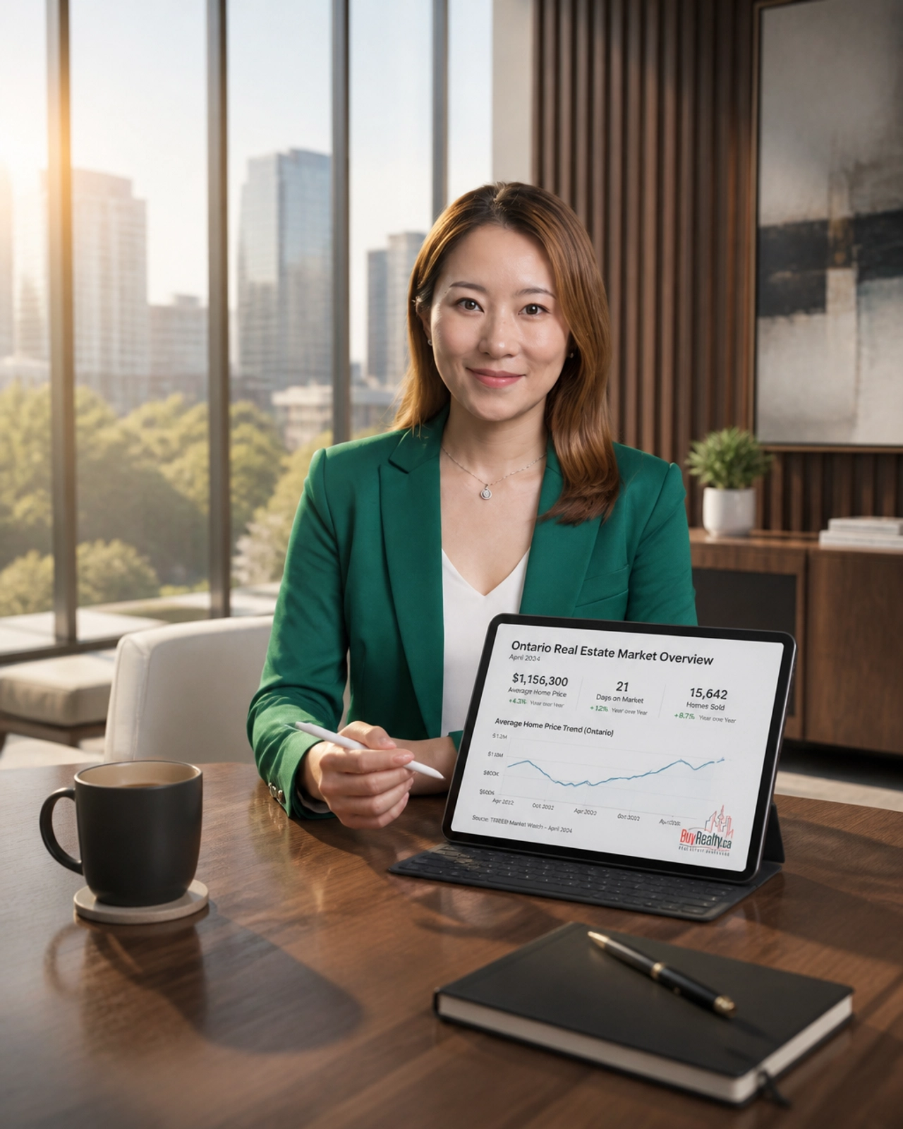 A professional real estate consultation setting